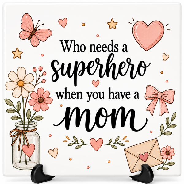 Who needs a Superhero when you have a mom - tegeltje