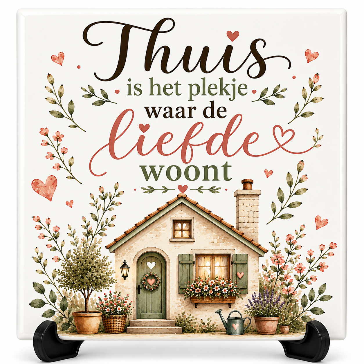 Thuis is het plekje waar de liefde woont - tegeltje