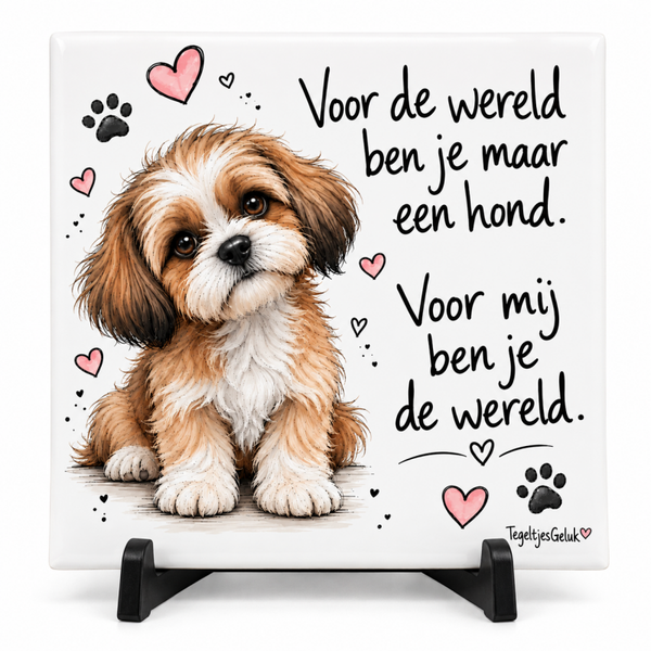 Hondentegeltje – Voor de wereld ben je maar een hond, maar voor mij ben je de wereld
