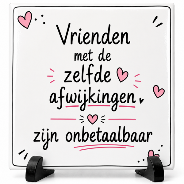 Grappig tegeltje - Vrienden met de zelfde afwijkingen