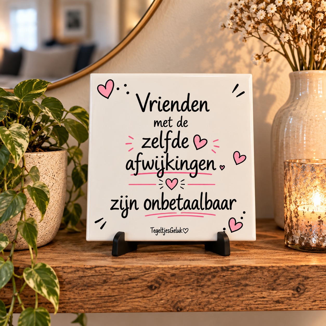 Grappig tegeltje - Vrienden met de zelfde afwijkingen zijn ONBTELAARBAAR
