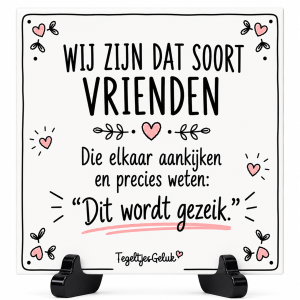 Grappig vriendschap tegeltje - Wij zijn dat soort vrienden | Dit wordt gezeik |