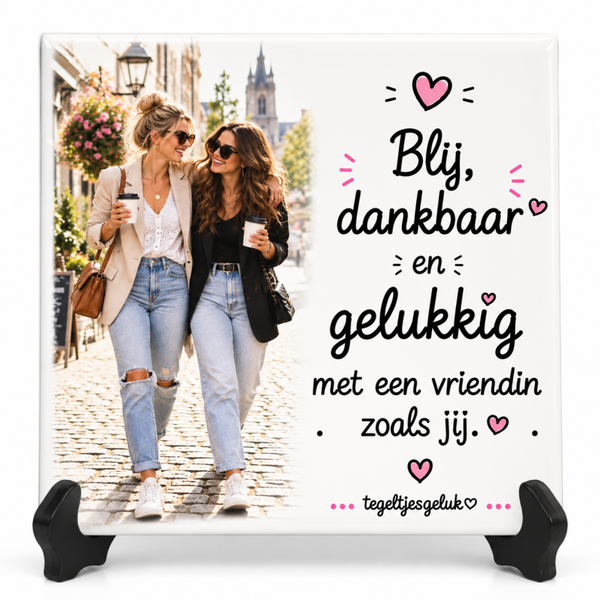 Gepersonaliseerd vriendschap tegeltje 11x11 cm - TegeltjesGeluk style