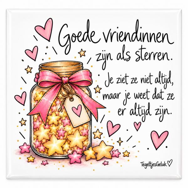 Vriendschap tegeltje - Goede vriendinnen zijn als sterren