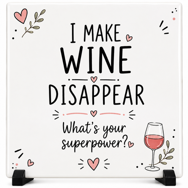 Wijn Tegeltje – I Make Wine Disappear, What's Your Superpower?