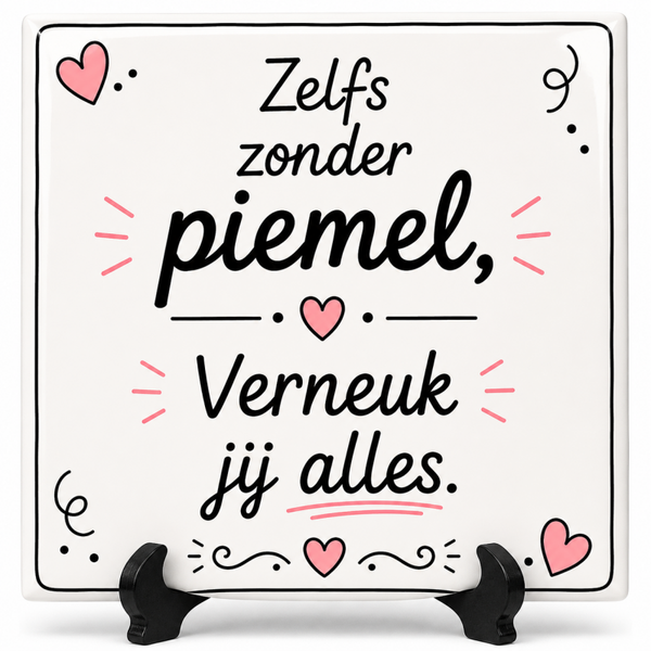 Grappig tegeltje - Zelfs zonder piemel verneuk jij alles