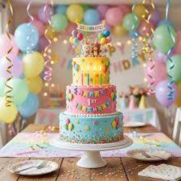 Gâteau d anniversaire féérique a 3 étages 25 personnes