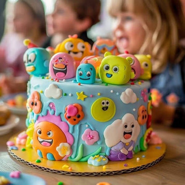 Gâteau d anniversaire amusant pour enfants . 12 enfants