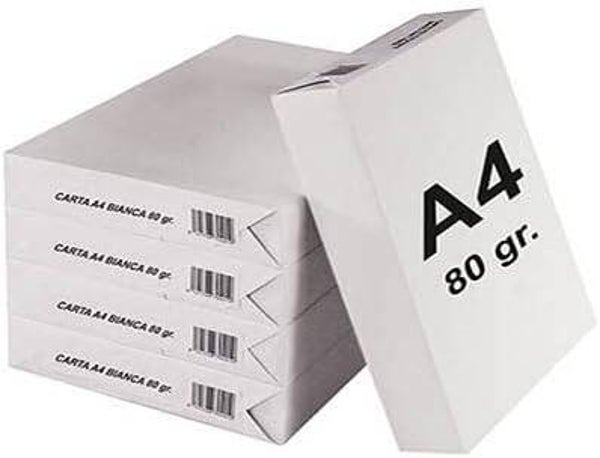 Risme Carta A4 80g, Bianca 80 gr/mq per Stampante e Fotocopie, Totale 2500 Fogli