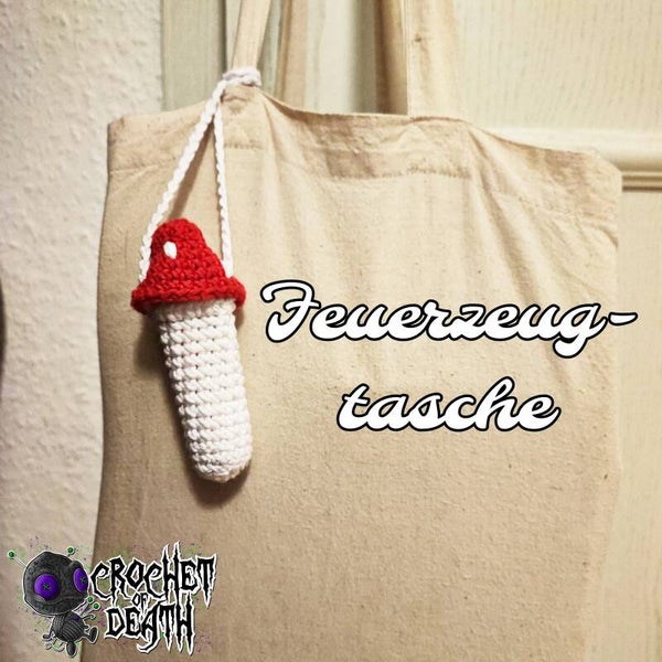 Gehäkelte Feuerzeugtasche/Fliegenpilz
