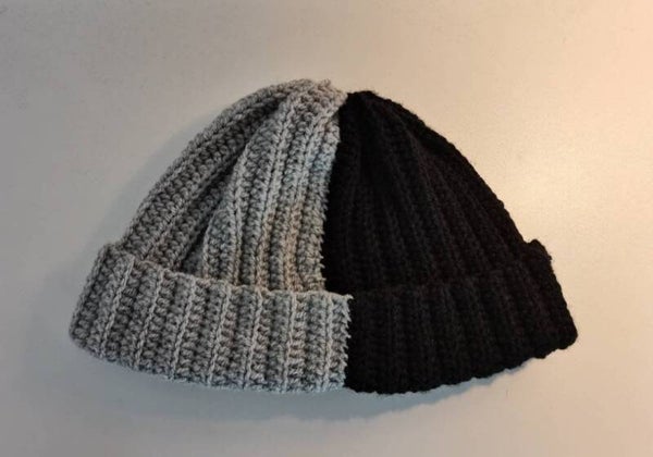 Two-tone Beanie Black and Gray