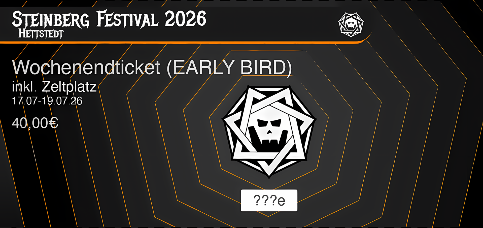 EARLY BIRD Wochenendticket mit Camping für das SBF26