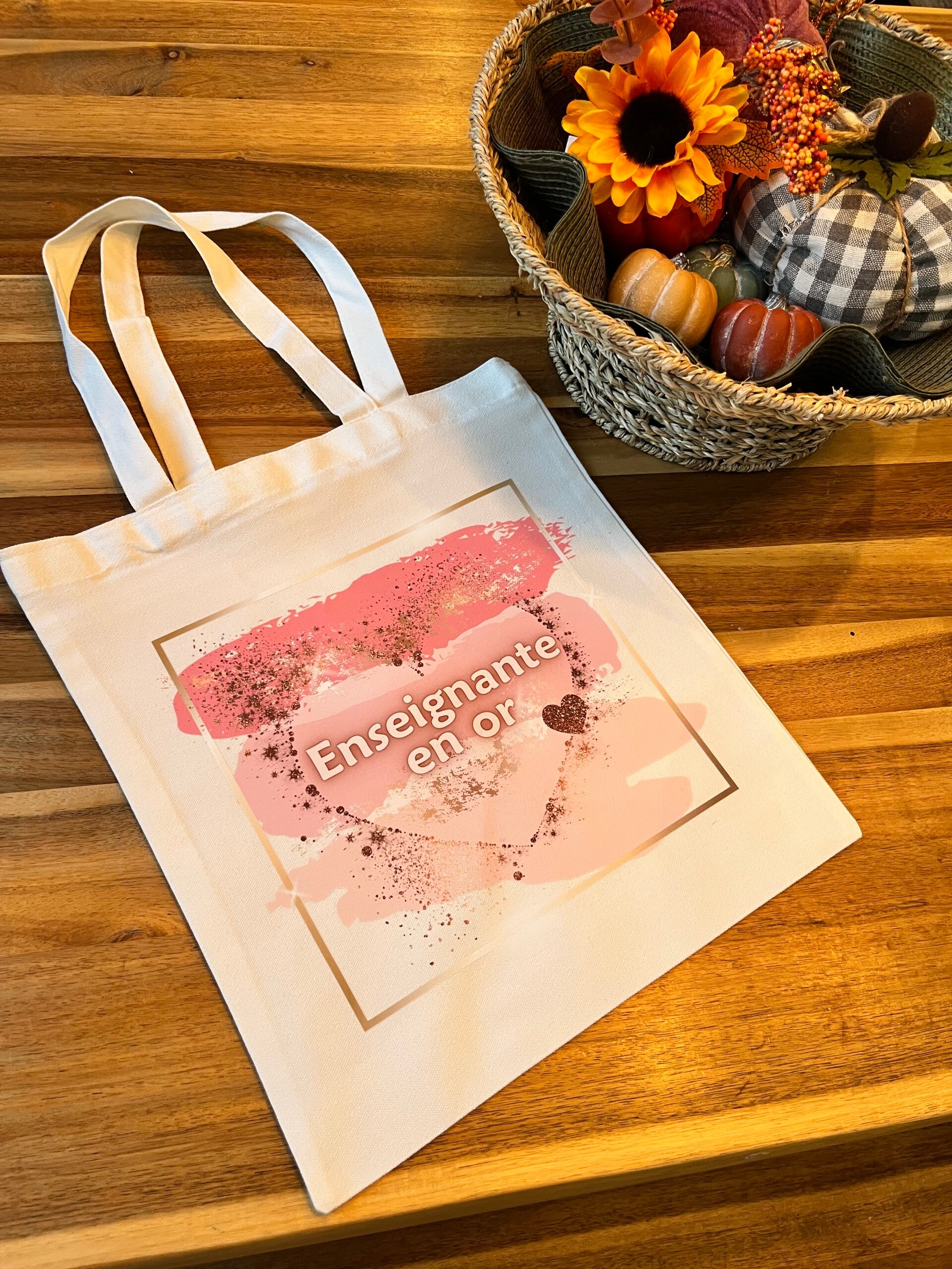 Tote bag - Enseignante en or