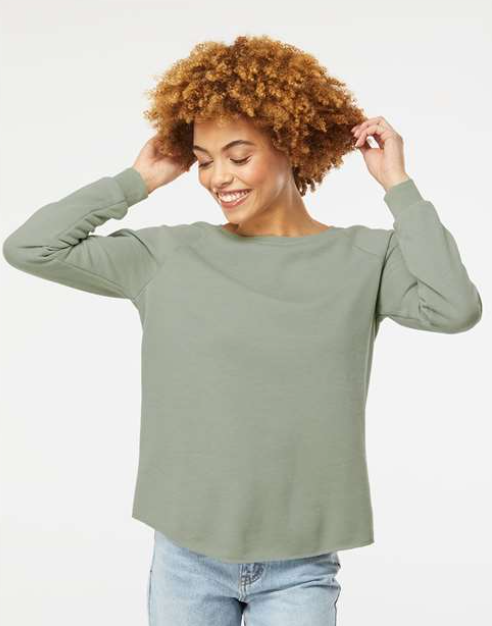 Independent Trading Co. - Molleton à col rond California délavé pour femmes - PRM2000