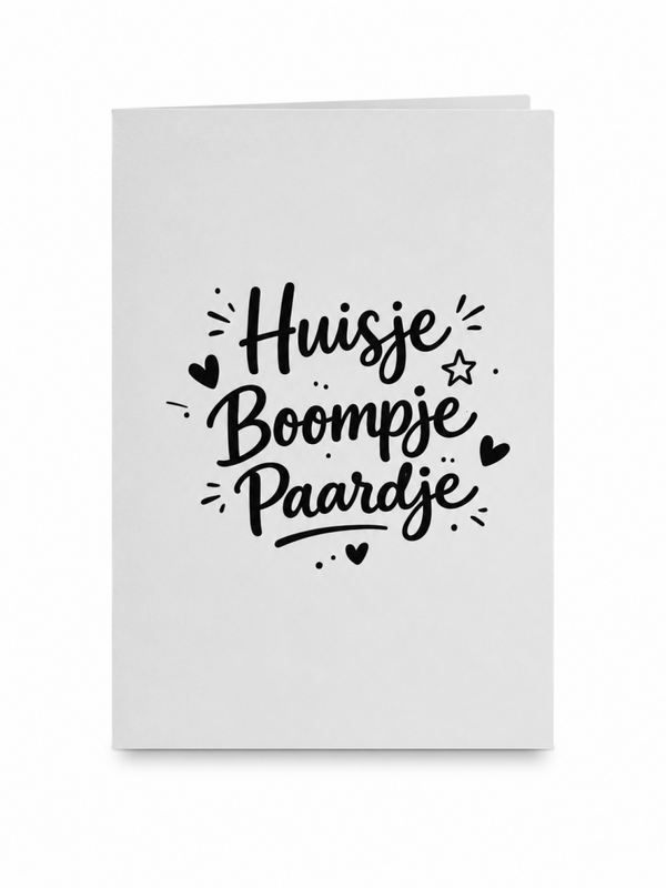 Wenskaart Huisje Boompje Paardje
