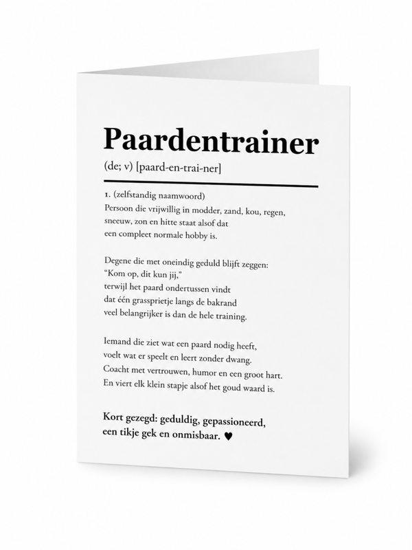 Wenskaart  Paardentrainer
