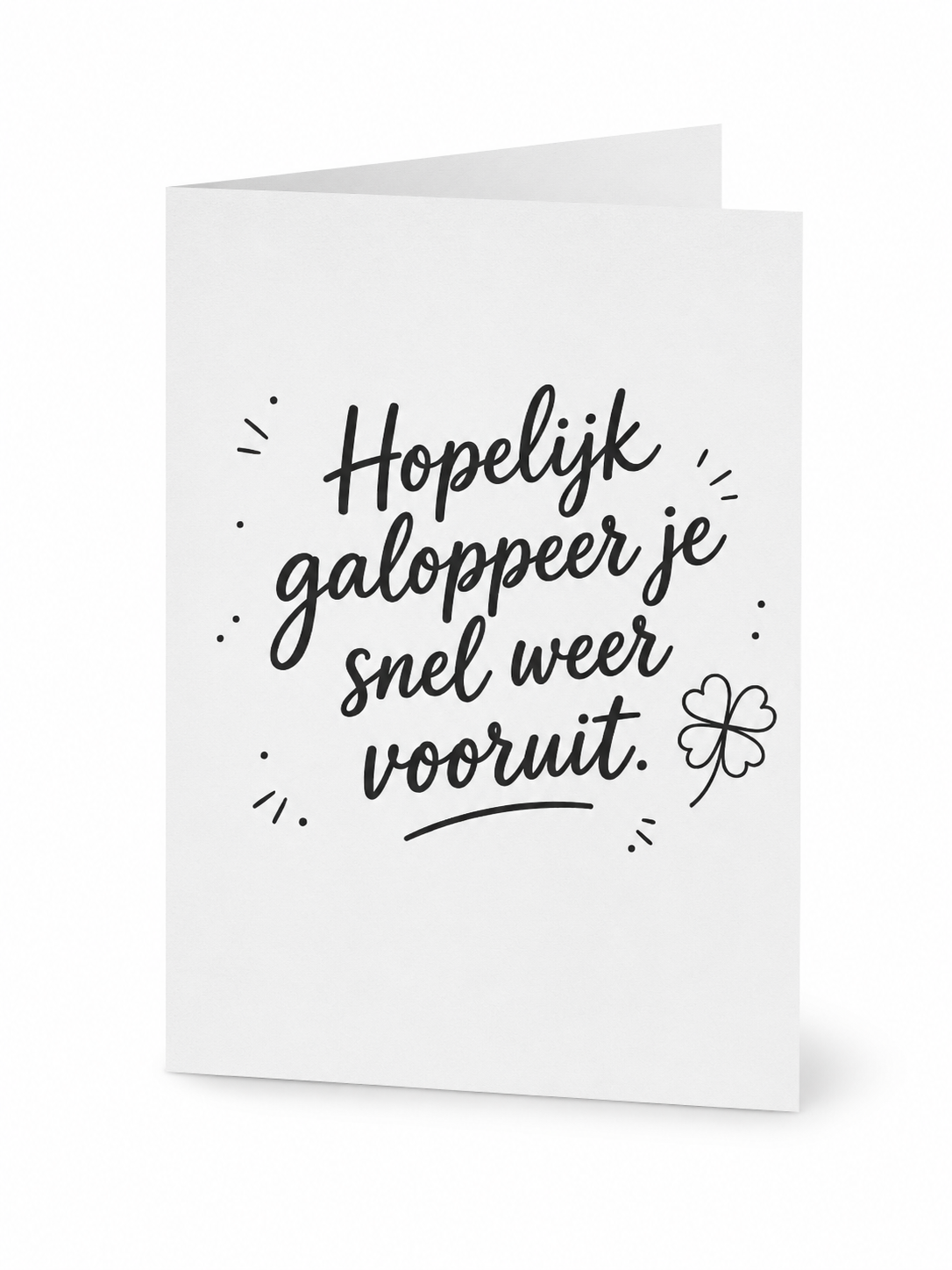 Wenskaart Hopelijk galoppeer je snel weer vooruit