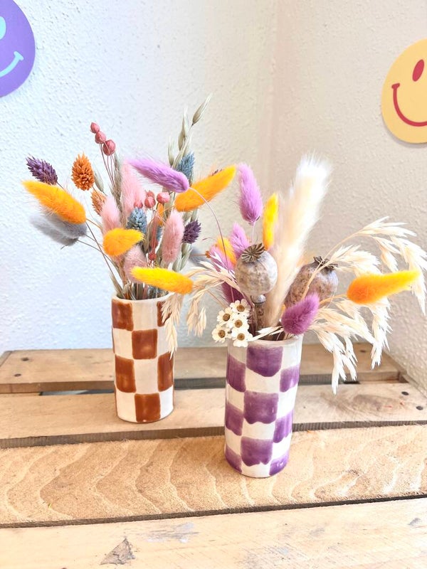 Vaasje brown checkboard