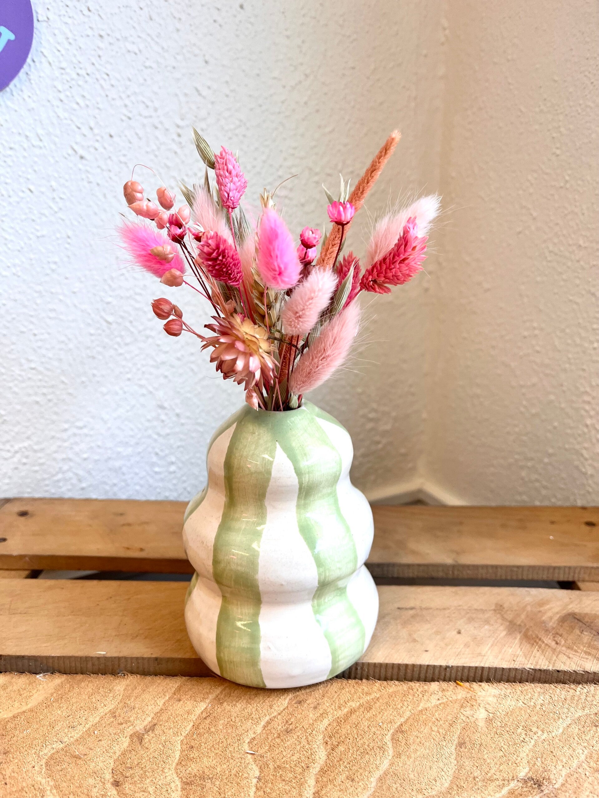 Vaasje green stripes