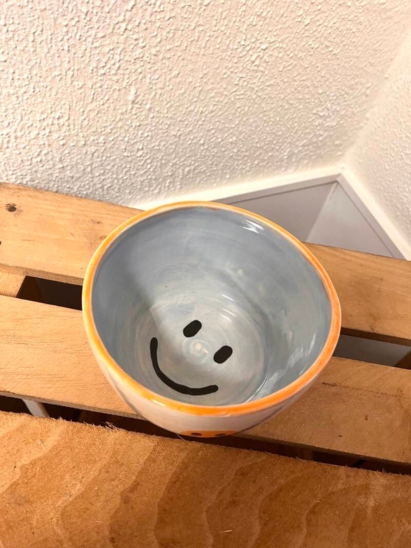 Bowl smileys blauw