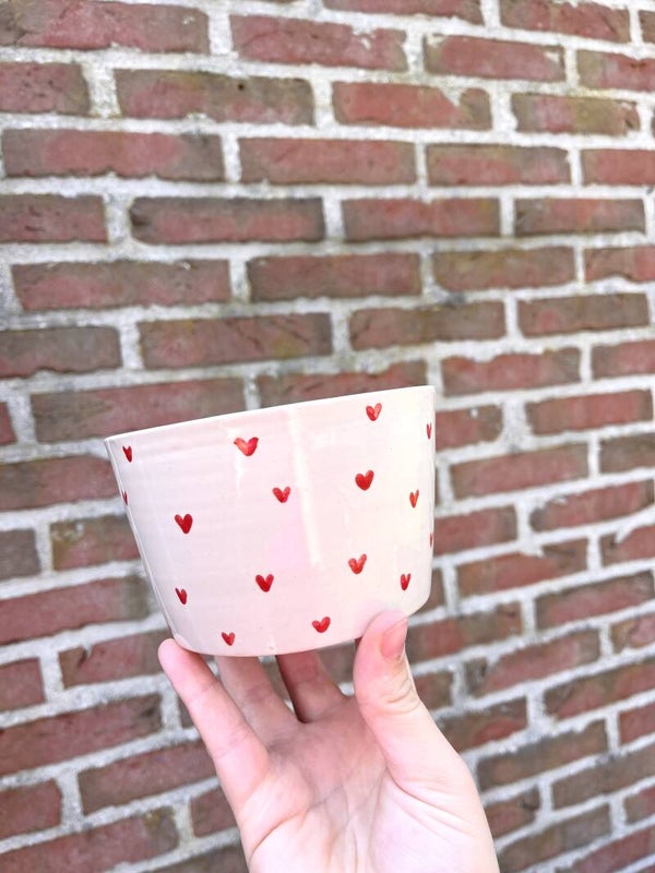 Bowl red hearts