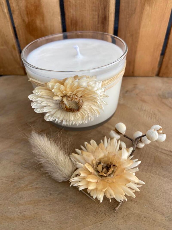 Bougie coulée mèche en coton