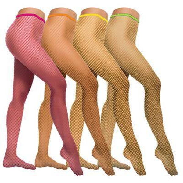 Bas résilles fluo 4 couleurs