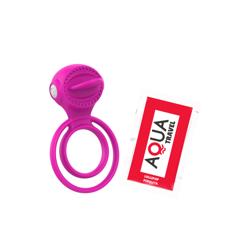 Anneau vibrant 1 seul mode de vibration très extensible rose Pocket Pleasure 1 dosette de lubrifiant