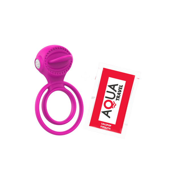 Anneau vibrant 1 seul mode de vibration très extensible rose Pocket Pleasure 1 dosette de lubrifiant