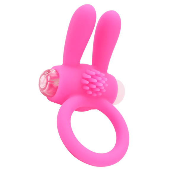 Anneau Vibrant Rabbit Rose Silicone 1 dosette de lubrifiant — Pocket Pleasure