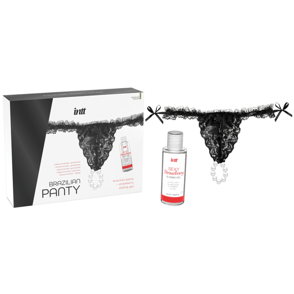 Black brazilian panty - String et lubrifiant
