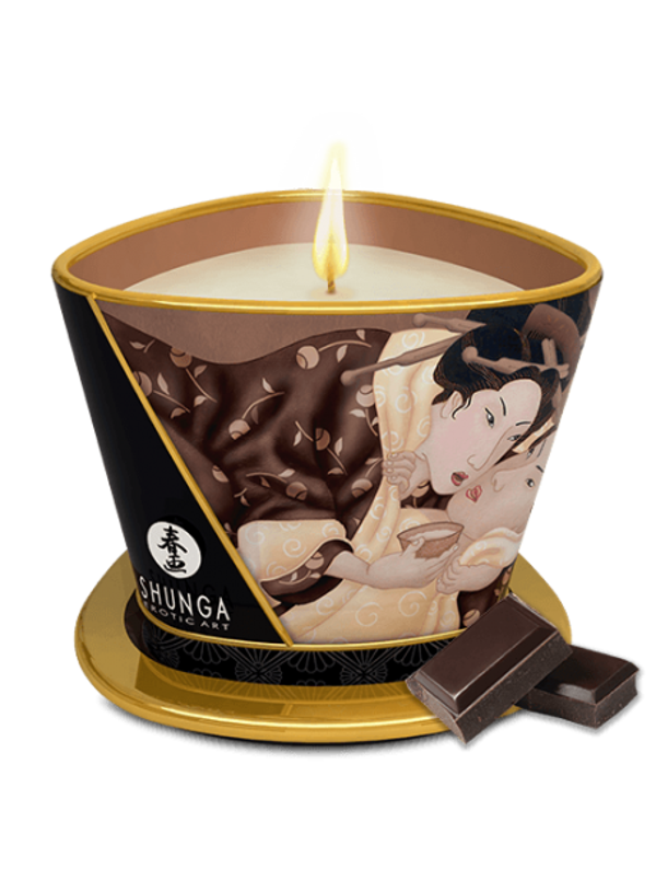 Bougie de massage lueur et caresses - Excitation Chocolat enivrant