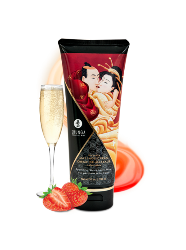 Crème de Massage délectable - Vin pétillant à la fraise