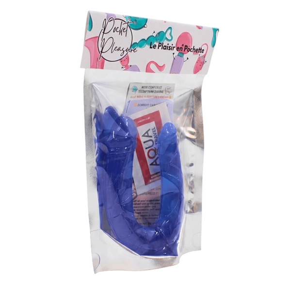 Double Dong Flexible Bleu Pocket Pleasure 1 dosette de lubrifiant