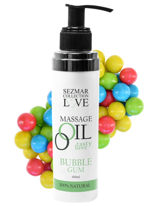 Huile de massage comestible bubble gum 100ml 100% naturelle