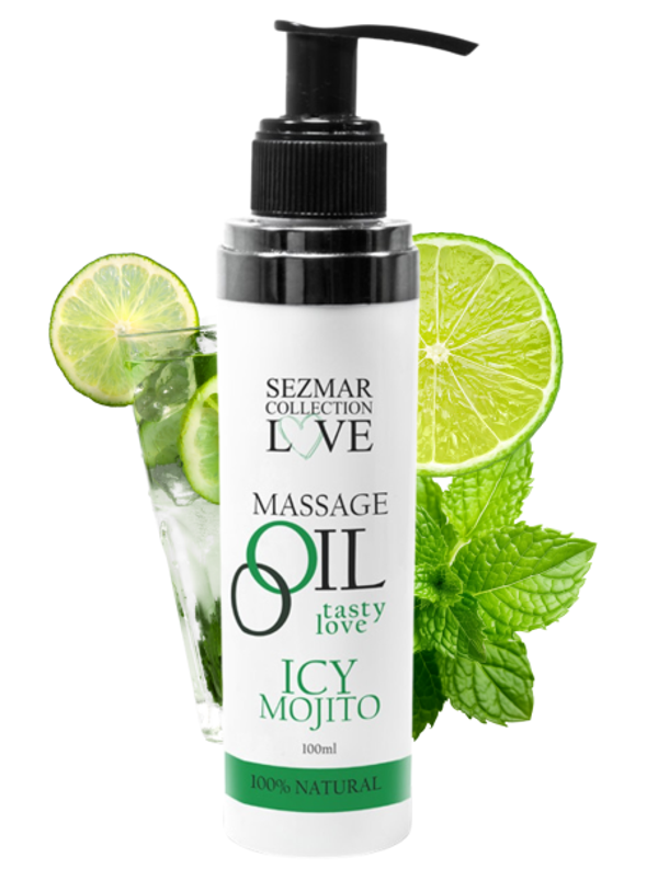 Huile de massage comestible mojito menthe 100ml 100% naturelle