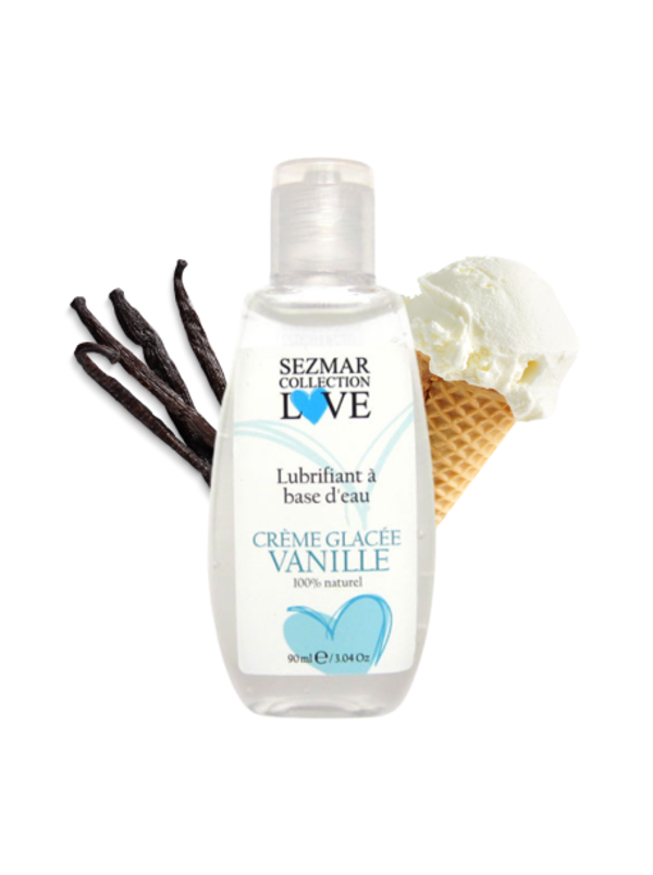 Lubrifiant à base d'eau 100% naturel Crème glacée vanille 90 ml