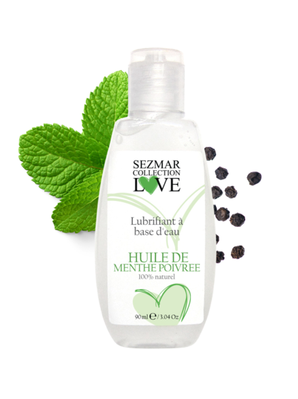 Lubrifiant à base d'eau 100% naturel Menthe poivrée 90 ml