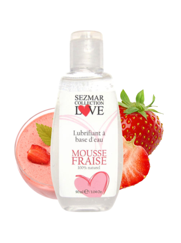 Lubrifiant à base d'eau 100% naturel Mousse fraise 90 ml