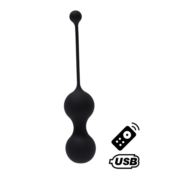 MINA Noir, Boules de Geisha en silicone médical USB avec télécommande