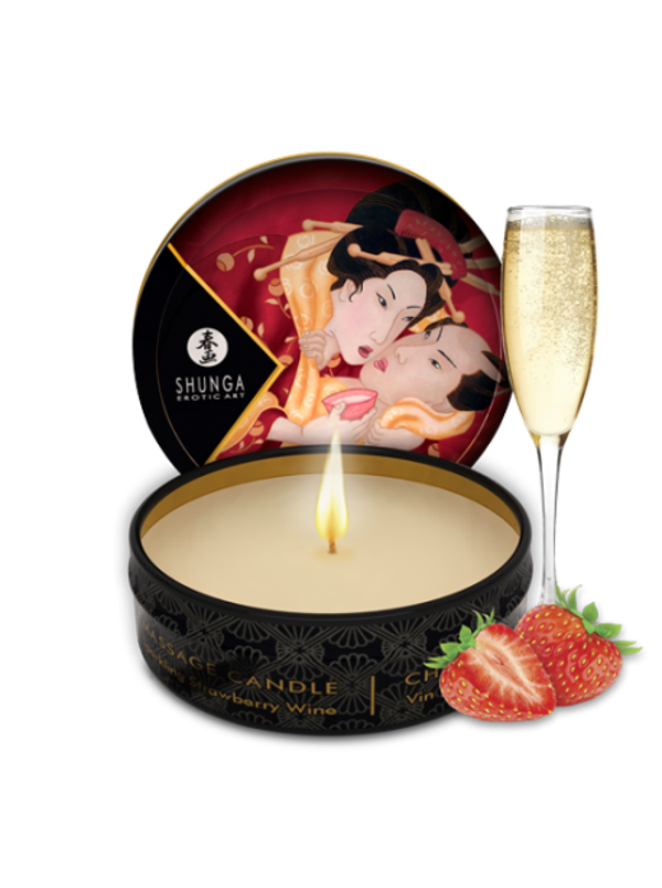 Mini bougie de massage - Vin pétillant à la fraise