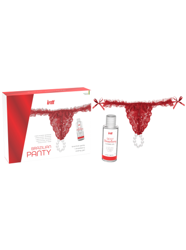 Red brazilian panty - String et lubrifiant