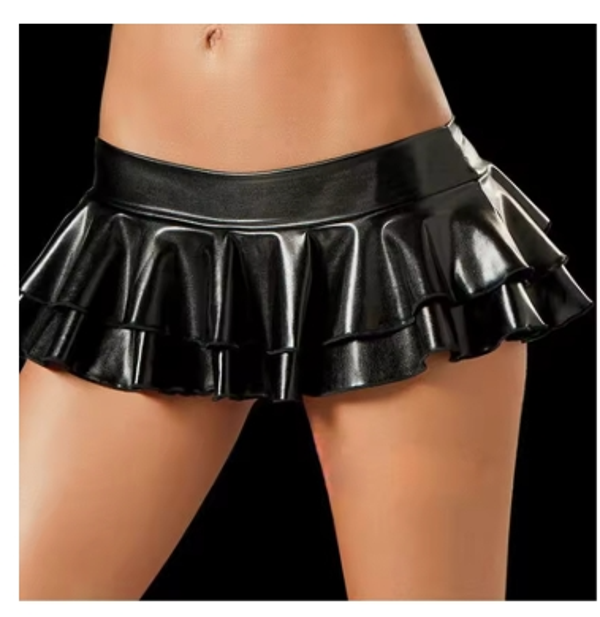 Mini jupe Sexy en imitation cuir