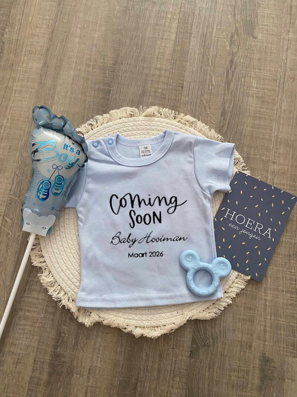 Kraamcadeau blauw T-shirt - verschillende varianten