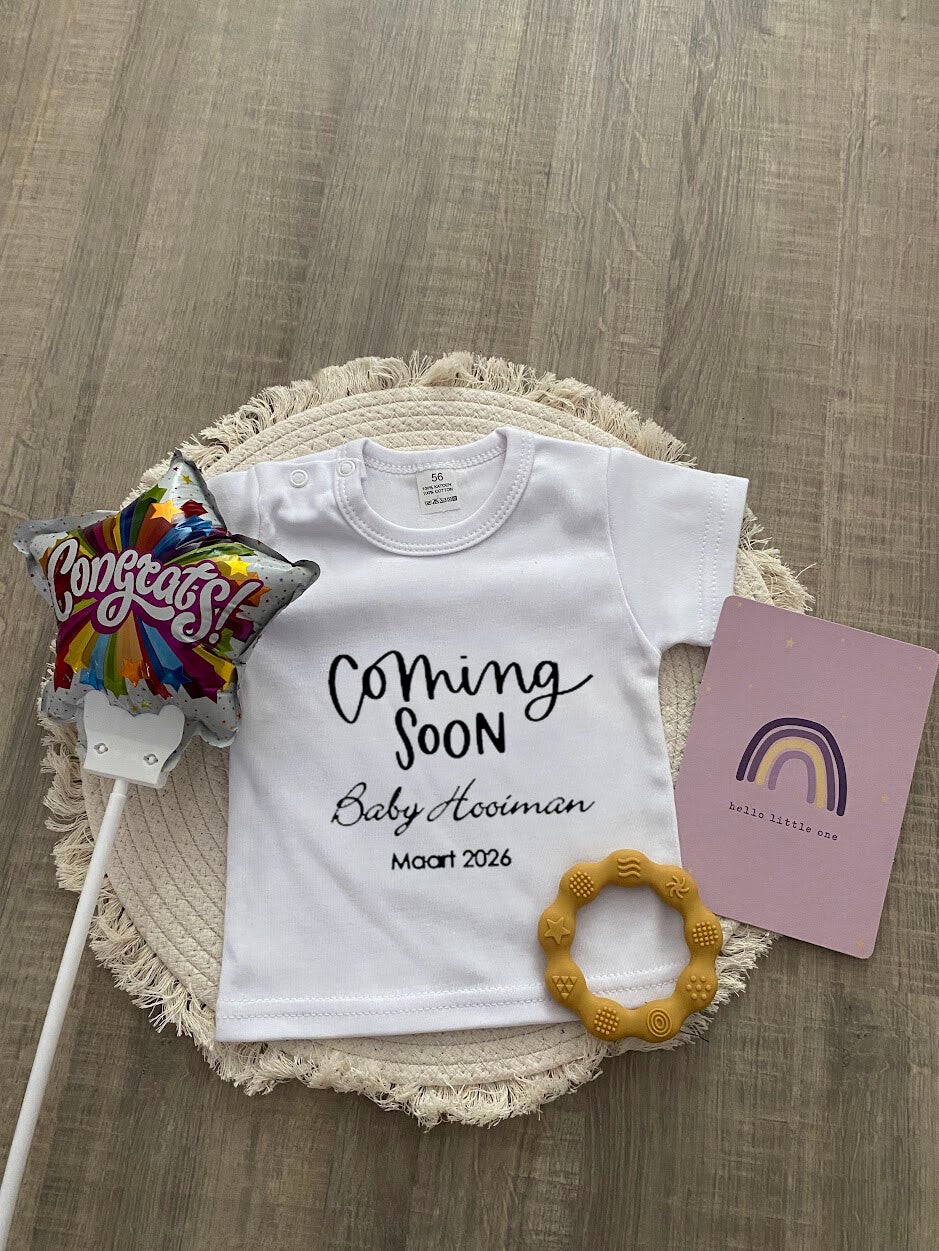 Kraamcadeau wit T-shirt - verschillende varianten