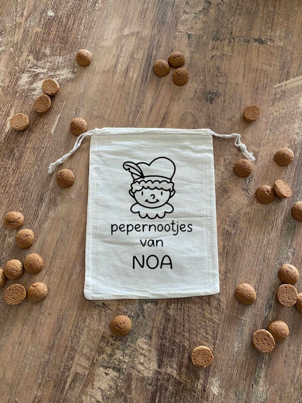 Pepernoten zakje piet met naam