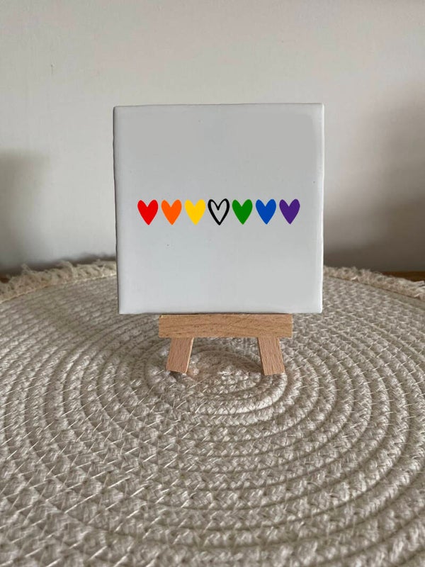 Tegel - Regenboog hartjes