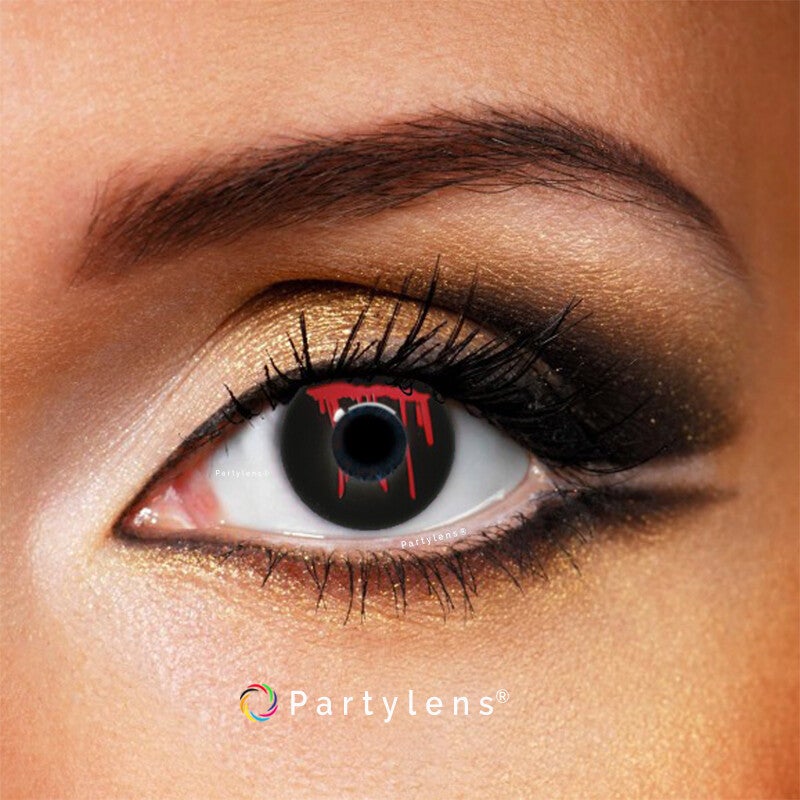 Bloody Cut Black - kleurlenzen zwart rood Partylens®