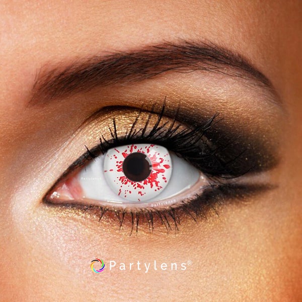 Bloedspetters klein - kleurlenzen wit rood Partylens®