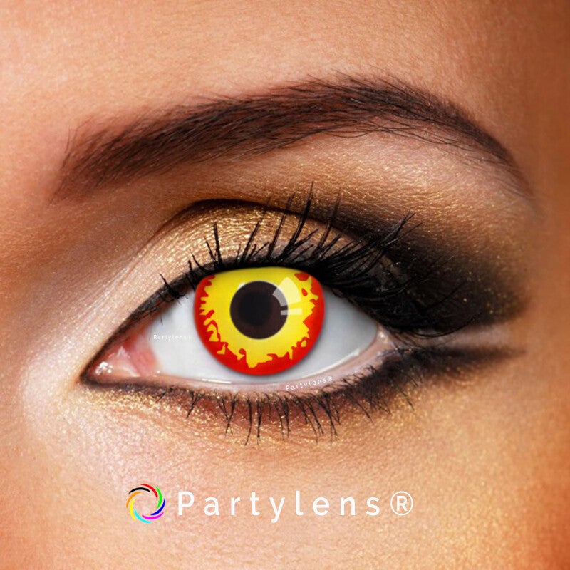 Dragon Eyes - kleurlenzen rood geel Partylens®